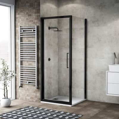 Cabina Doccia 100 X 70.Box Doccia Angolare Con Porta A Battente E Lato Fisso Rettangolare Record 100 X 70 Cm H 195 Cm In Vetro Temprato Spessore 6 Mm Trasparente Nero Prezzo Online Leroy Merlin