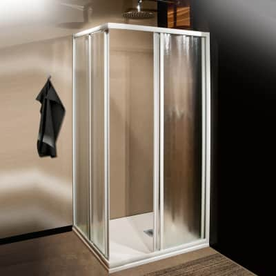 Cabina Doccia 70x90 3 Lati.Box Doccia Rettangolare Scorrevole Plumin 70 X 90 Cm H 185 Cm In Vetro Temprato Spessore 3 Mm Acrilico Piumato Bianco Prezzo Online Leroy Merlin