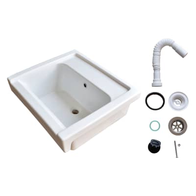 Lavandini Ceramica Per Lavanderia.Mobile Lavanderia Lavabo Remix In Ceramica 60x50 Sinfone Bianco L 60 X P 60 X H 60 Cm Prezzo Online Leroy Merlin